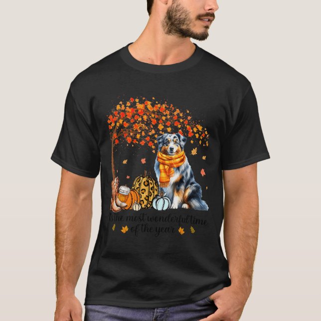 Camiseta Fall Maple Tree Print Dog Lover Happy Thanksgiving (Frente)