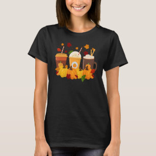 Camiseta Fall Pumpkin Spice Beber Copos Café Estação de out