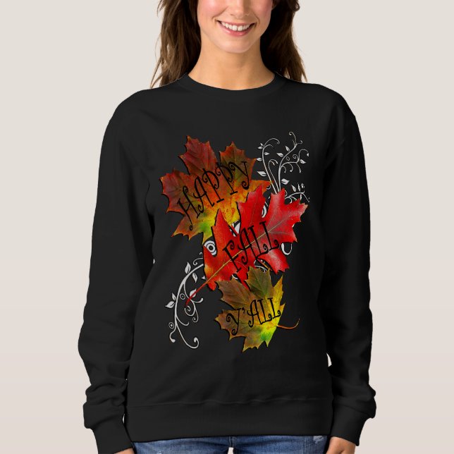 Camiseta Fall Quote Happy Fall Yall Cute Autumn Leaves (Frente)