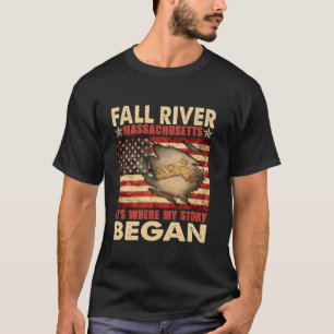 Camiseta Fall River Massachusetts USA Flag 4 De Julho Long
