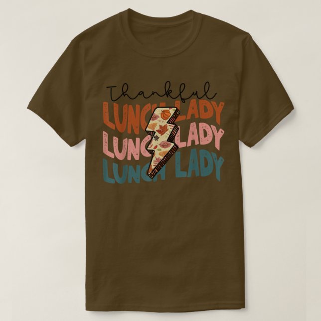 Camiseta Fall Season Autumn Thankful Lunch Lady Thanksgivin (Frente do Design)