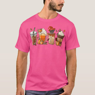 Camiseta Fall Season Cute Pug Coffee Pumpkin Spice Latc