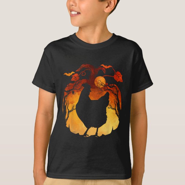 Camiseta Fall Season Halloween Chicken (Frente)