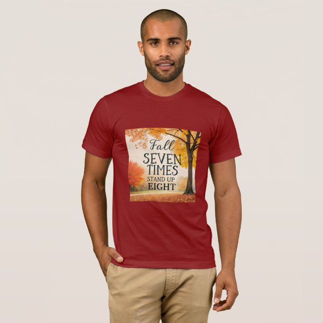 Camiseta Fall Seven Times, Stand Up Eight | Japanese Resili (Frente Completa)