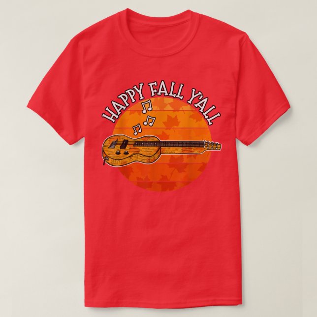 Camiseta Fall Slide Guitar, Happy Fall Y'all Guitarist, Mus (Frente do Design)