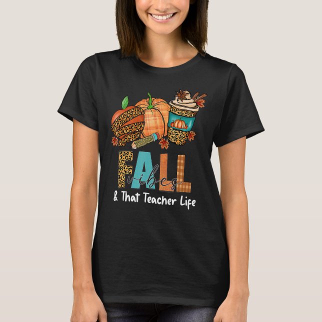 Camiseta Fall Vibes & Aquele Pêxis da Apple da Vida do Prof (Frente)