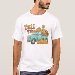 Camiseta Fall Vibes Cai Por Fora Dia de Ação de Graças