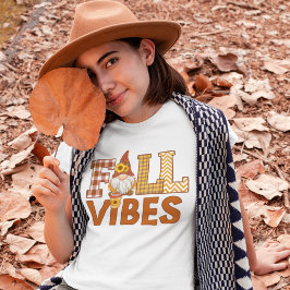 Camiseta Fall Vibes Cute Autumn Gnome