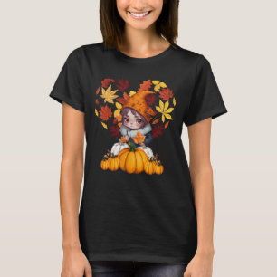 Camiseta Fall Vibes Gnome Pumpkin Heart Hello Autumn Vibes