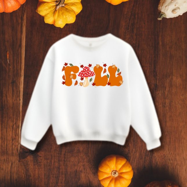 Camiseta Fall vibes Letters with Mushroom & Leaves (Criador carregado)