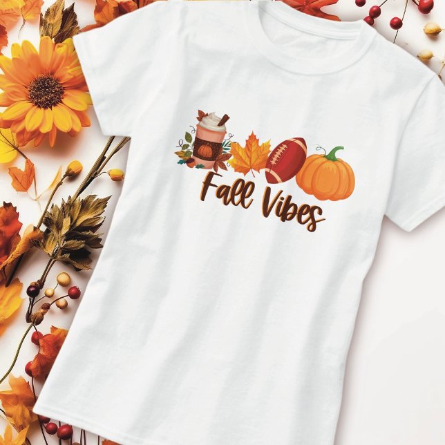 Camiseta Fall Vibes Pumpkin Spice Futebol (Criador carregado)