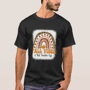 Camiseta Fall Vibes Que O Professor Life Rainbow Pumpkin Bl