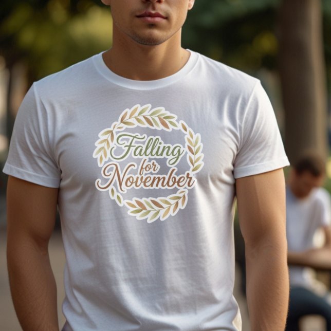 Camiseta Falling for November - Fall Design (Criador carregado)