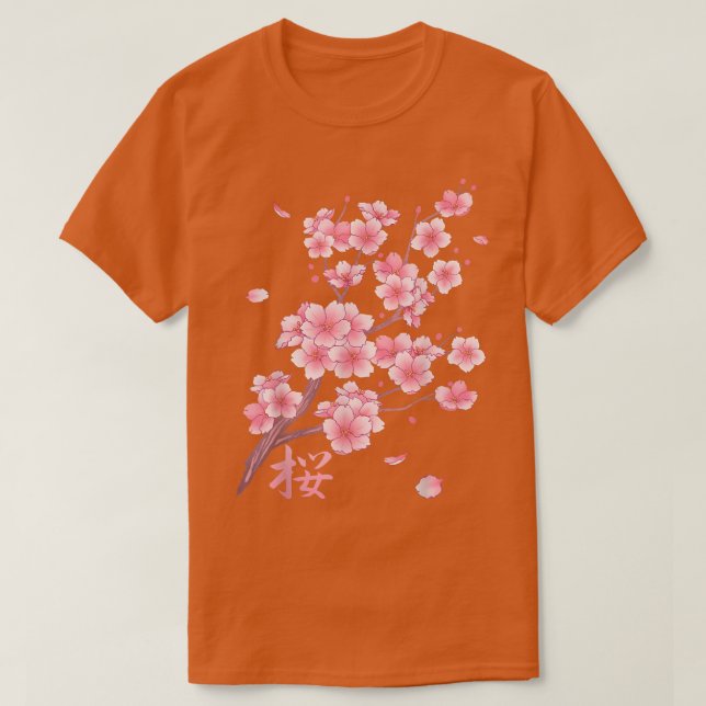 Camiseta Falling Sakura Cherry Blossom (Frente do Design)