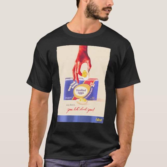 Camiseta Fallout - Yum Yum Ovos Devidos Anúncio Retroativo (Frente)