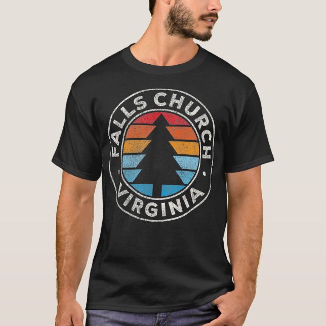 Camiseta Falls Church Virginia VA Vintage Graphic Retro (Frente)