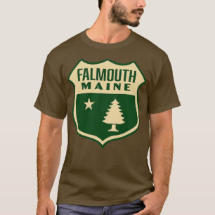 Camiseta Falmouth Maine Retro Pine Tree