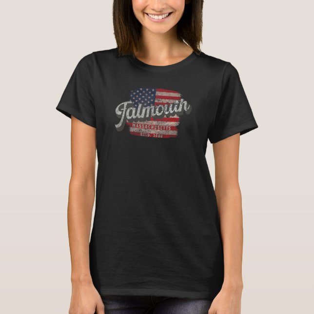 Camiseta Falmouth, Massachusetts - Classic Grunge (Frente)