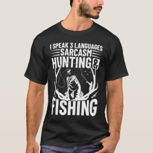 Camiseta Falo 3 Idiomas Sarcasmo Caça e Pesca Divertido