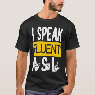 Camiseta Falo Fluente de Linguagem de Sinal Americano ASL S