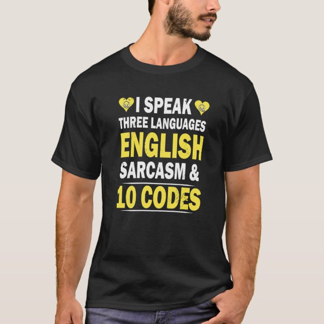 Camiseta Falo Três Idiomas Inglês Sarcasm Dispatche (Frente)