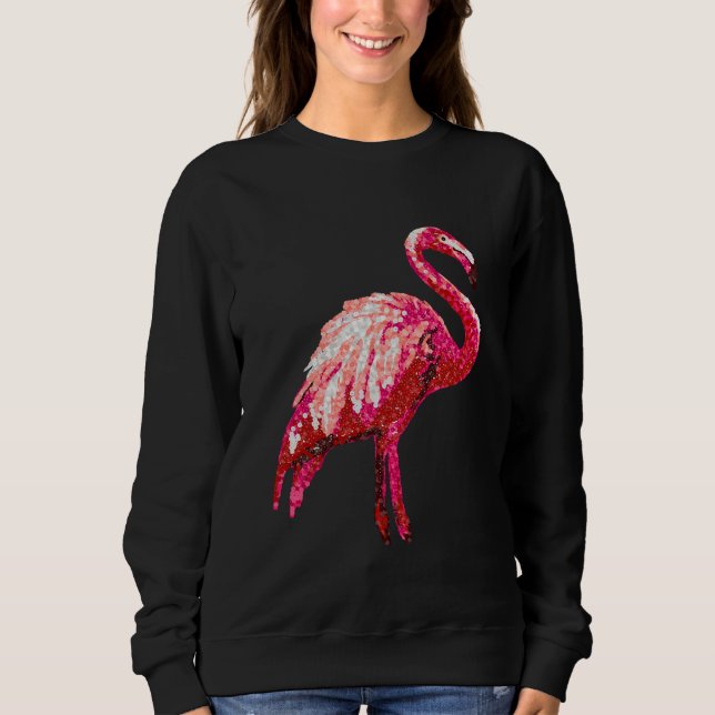 Camiseta Falso Flamingo Tropical de Sequim Impresso (Frente)