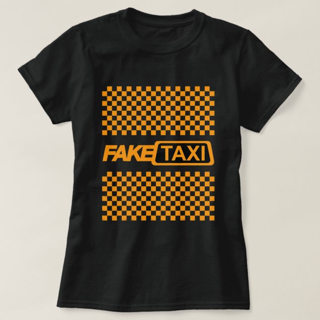 Camiseta Falso Funny Taxi Yellow Cab Driver (Frente do Design)