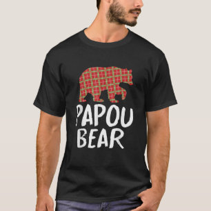 Camiseta Falso Natal Papou Bear Red Buffalo Xadrez Xmas
