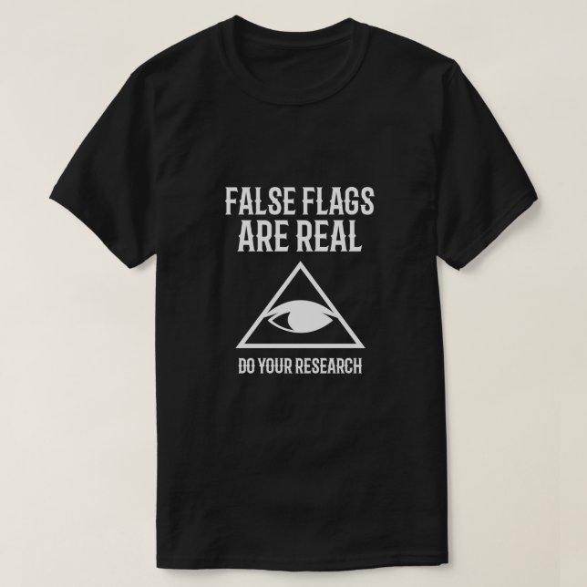 Camiseta Falsos Sinalizadores são reais... Faça sua conspir (Frente do Design)