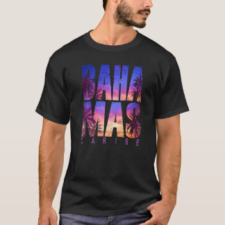 Camiseta Fama de Férias de Verão das Bahamas Caribe Beach