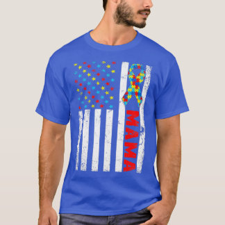Camiseta Fama de Sensibilização do Bandeira Americano Mamãe