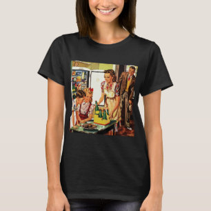 Camiseta Família Antiga, Mãe com Crianças, Lanches na Cozin