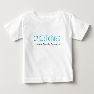 Camiseta Família atual personalizada e elegante Azul
