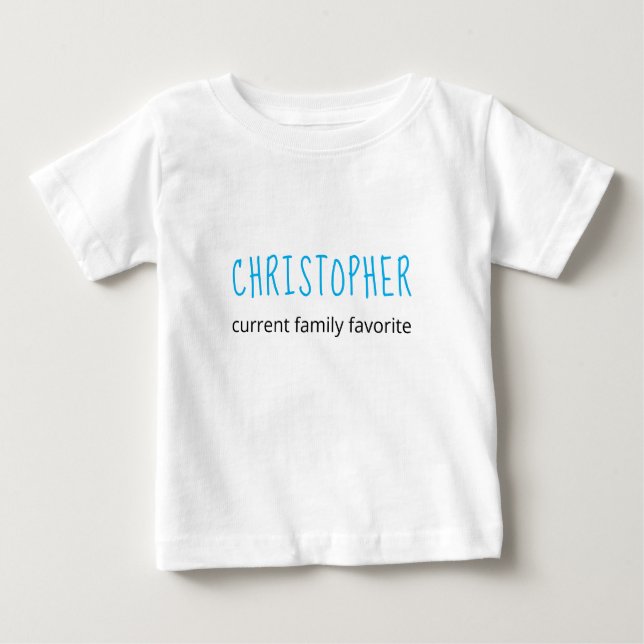 Camiseta Família atual personalizada e elegante Azul (Frente)