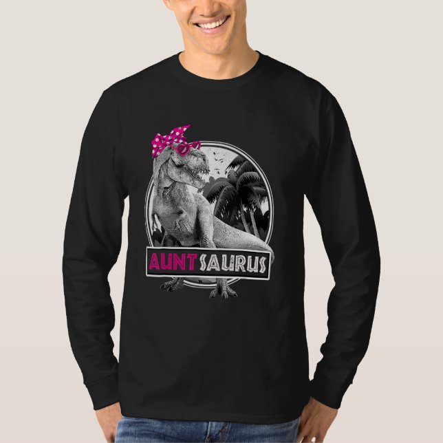 Camiseta Família Auntsaurus T Rex Dinosaur Tia Saurus (Frente)