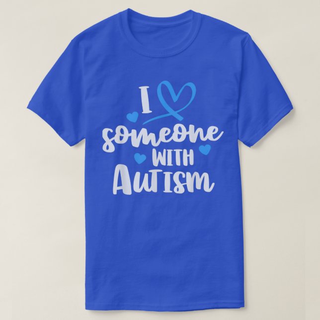 Camiseta Família Autismo Eu Amo Alguém Com Consciência Auti (Frente do Design)
