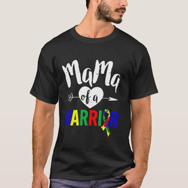 Camiseta Família Autismo Mãe De Uma Mulher Autismo Guerreir (Frente)