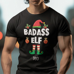 Camiseta Família Badass elf que corresponde ao natal com o 