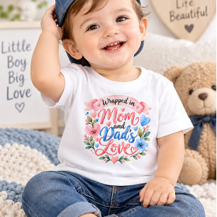 Camiseta Família Bebê Fofo Envolvido no Amor de Ma