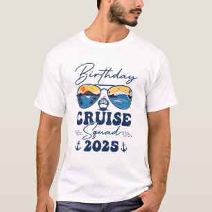 Camiseta Família Birthday Cruise Squad 2025 Vacation Matchi