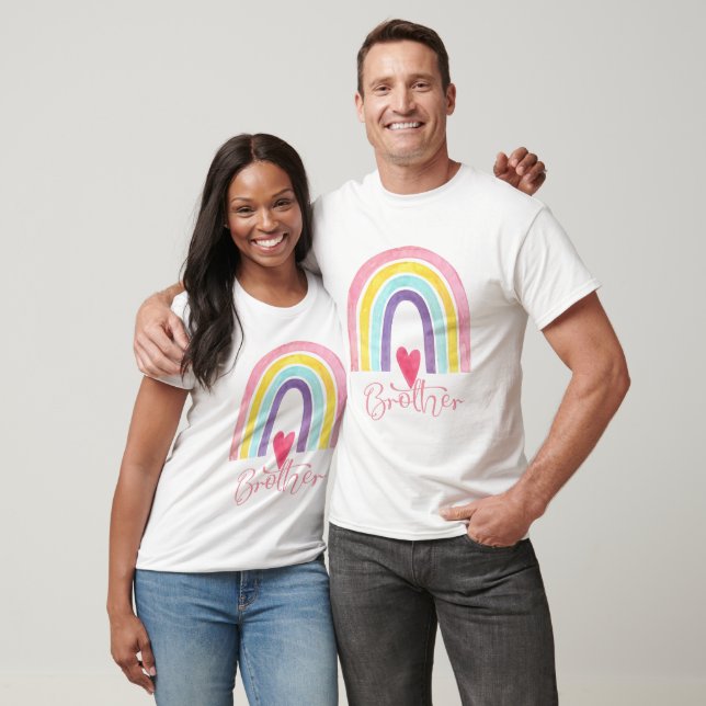 Camiseta Família Boho Rainbow - Irmão (Unissex)