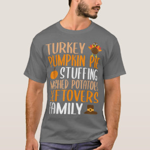Camiseta Família Bonita de Ação de Graças Turquia Pumpkin P