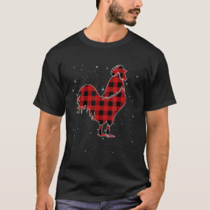 Camiseta Família Búfalo de Natal de Frango Xadrez Vermelho