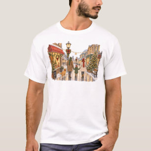 Camiseta Família Caminhando na Rua de Natal Nevada para o F
