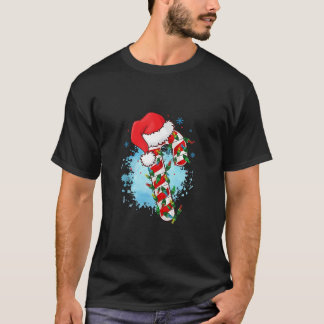 Camiseta Família Candy Cane Crew de Luzes de Natal Correspo