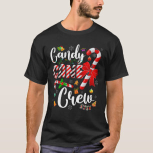 Camiseta Família Candy Cane Crew de Luzes de Natal Correspo