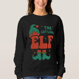 Camiseta Família Cat Lover Elf Correspondendo Pjs De Natal