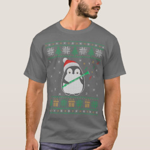 Camiseta Família Clarinet Ugly Christmas Sweater Penguin Xm