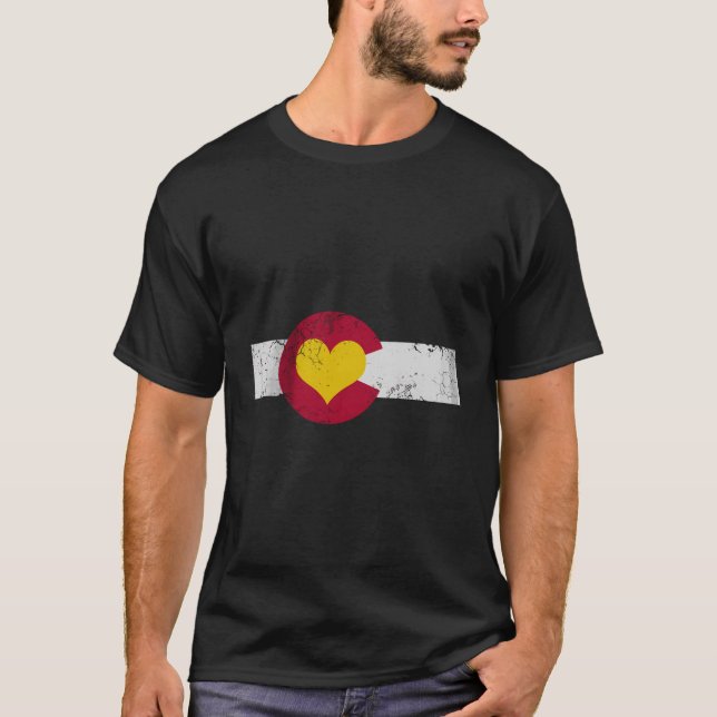 Camiseta Família Colorado Flag Heart Love (Frente)