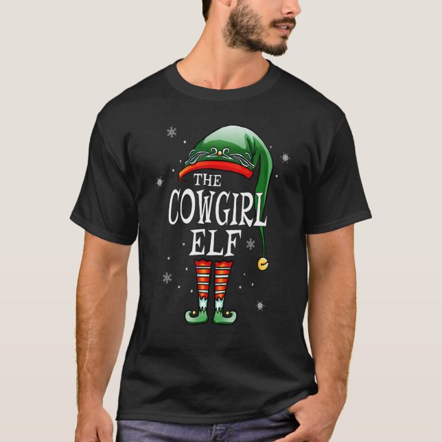 Camiseta Família Combinada  A Vaqueira Elfo Natal (Frente)